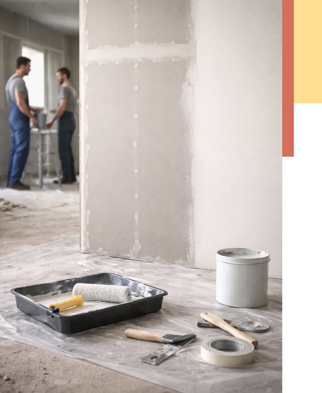 Покраска перегородок из гипсокартона в Краснокаменске от 4599 руб. под ключ | ОТДЕЛОЧНИК-Ксн