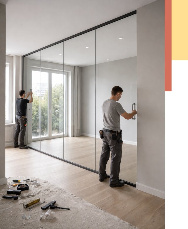 Изготовление стеклянных перегородок в Краснокаменске от 12623 руб. под ключ | ОТДЕЛОЧНИК-Ксн