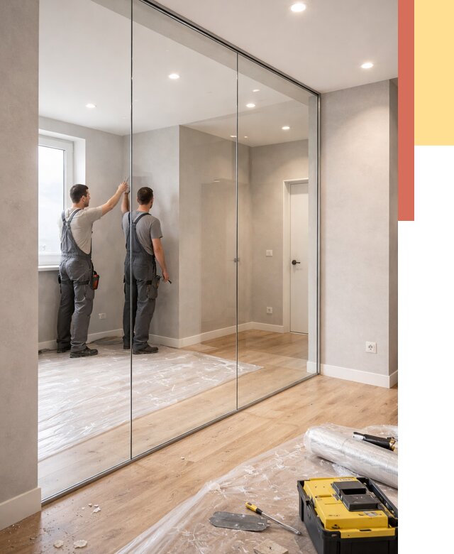 Безрамные стеклянные перегородки в Краснокаменске — монтаж от 9710 руб. | ОТДЕЛОЧНИК-Ксн