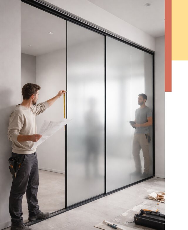 Матовые стеклянные перегородки в Краснокаменске от 8688 руб. — монтаж и установка | ОТДЕЛОЧНИК-Ксн