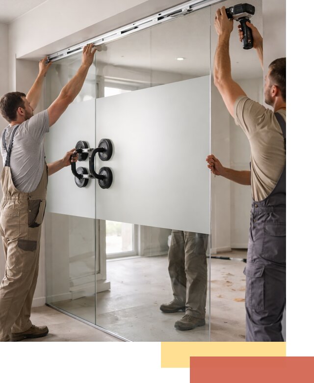 Матовые стеклянные перегородки под ключ в Краснокаменске