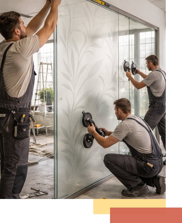 Стеклянные перегородки с рисунком на заказ в Краснокаменске