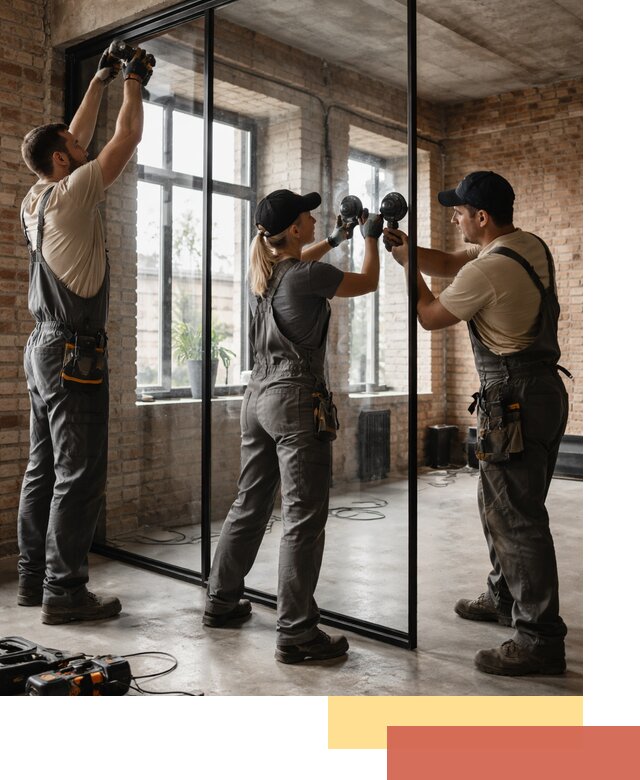 Стеклянные перегородки лофт — изготовление и монтаж в Краснокаменске