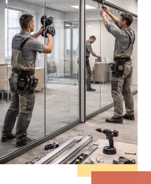 Стеклянные офисные перегородки под ключ в Краснокаменске