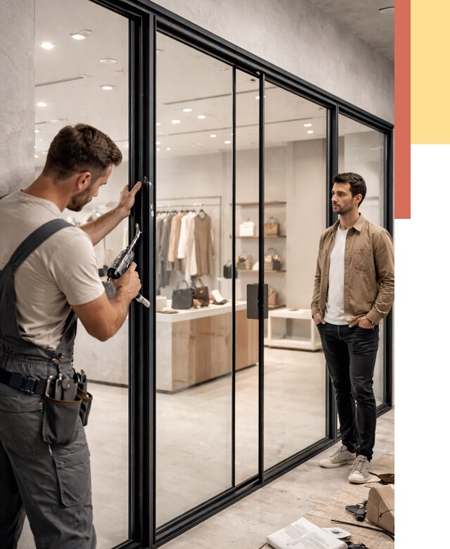 Стеклянные перегородки для магазинов в Краснокаменске от 8381 руб. под ключ | ОТДЕЛОЧНИК-Ксн