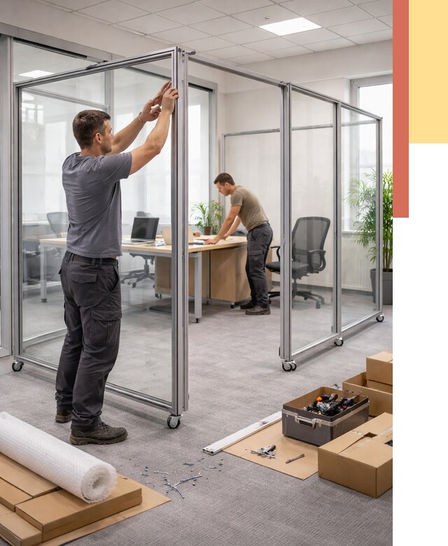 Мобильные офисные перегородки в Краснокаменске от 12776 руб. — установка под ключ | ОТДЕЛОЧНИК-Ксн