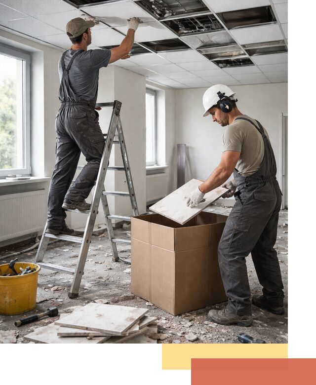 Демонтаж потолочной плитки в Краснокаменске быстро и аккуратно