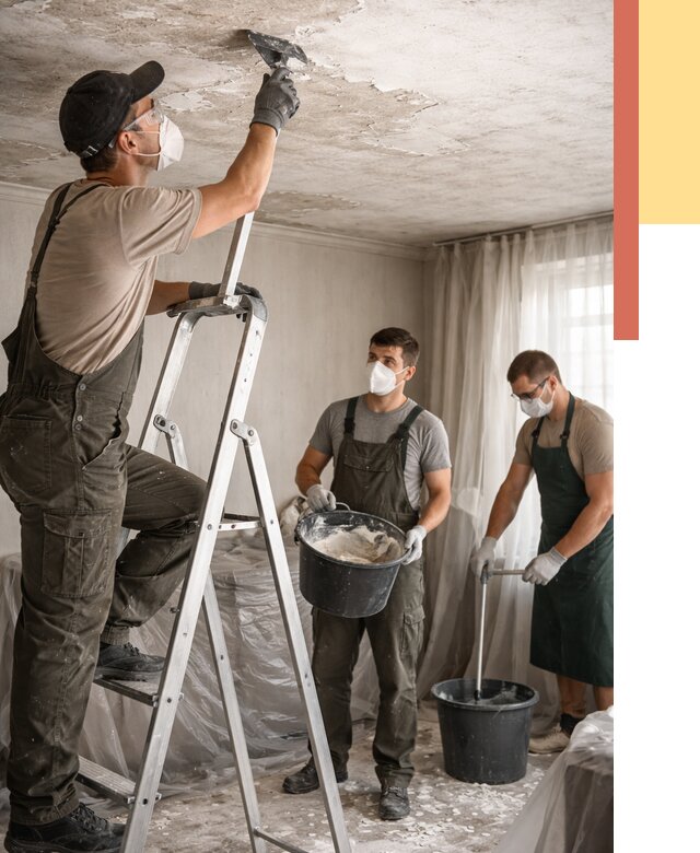 Удаление побелки с потолка в Краснокаменске от 2555 руб. быстро и недорого | ОТДЕЛОЧНИК-Ксн