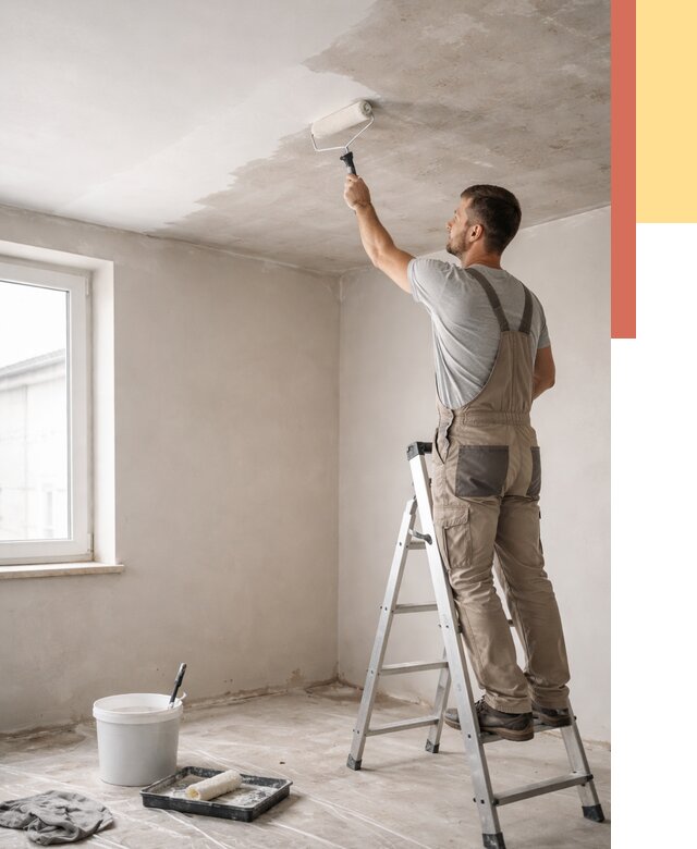 Грунтовка потолка в Краснокаменске от 2555 руб. — быстро и недорого | ОТДЕЛОЧНИК-Ксн