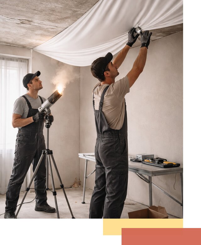 Установка натяжного потолка под ключ в Краснокаменске