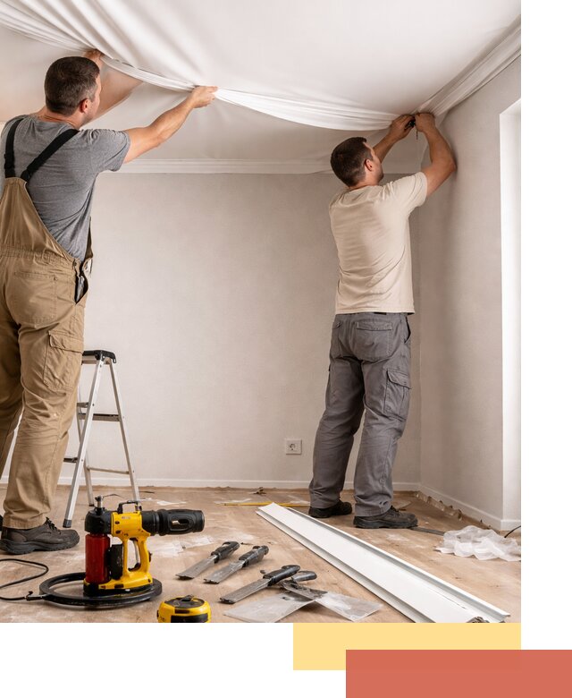 Монтаж ПВХ натяжного потолка в Краснокаменске качественно и быстро