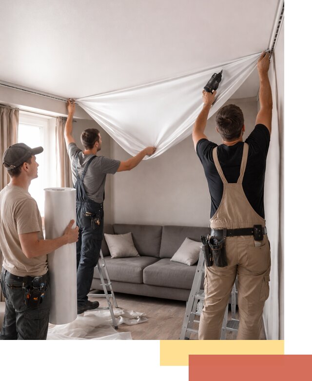 Монтаж сатинового натяжного потолка в Краснокаменске качественно и быстро