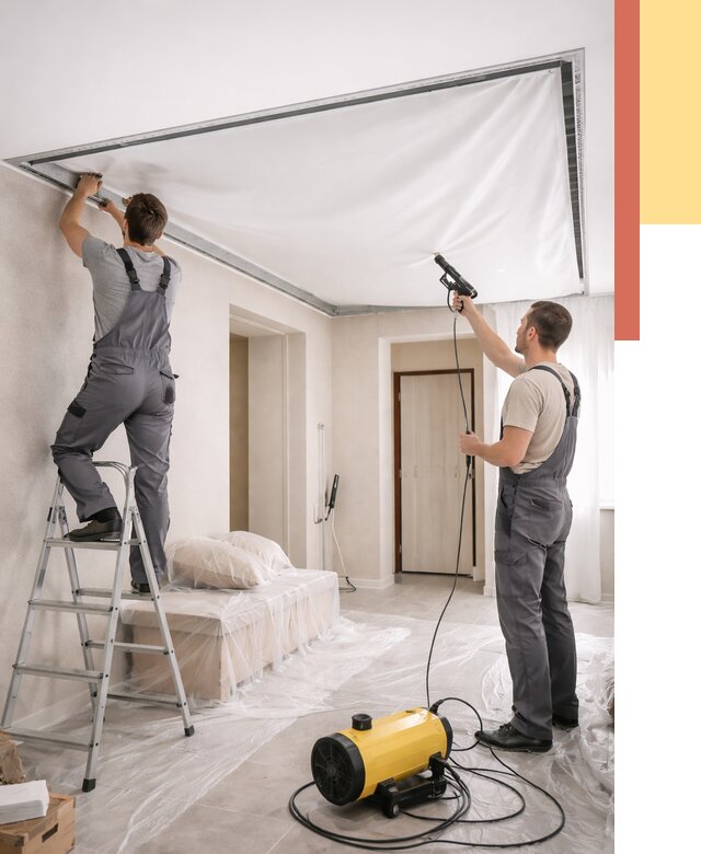 Монтаж натяжного потолка в прихожей в Краснокаменске от 2709 руб. под ключ | ОТДЕЛОЧНИК-Ксн