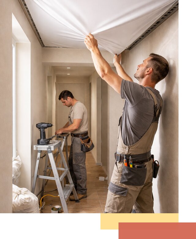 Монтаж натяжного потолка в прихожей в Краснокаменске