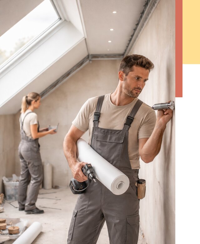 Монтаж натяжного потолка на мансарде в Краснокаменске от 3577 руб. | ОТДЕЛОЧНИК-Ксн