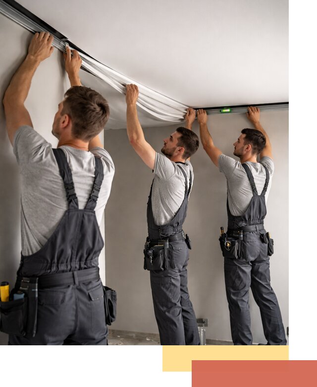 Теневые натяжные потолки в Краснокаменске: монтаж и отделка быстро и качественно