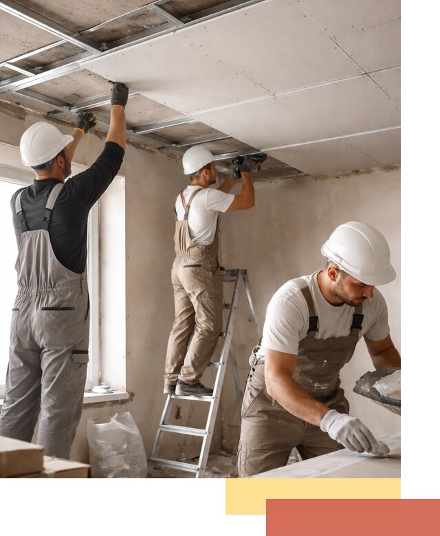 Одноуровневый потолок из гипсокартона в Краснокаменске — монтаж и отделка