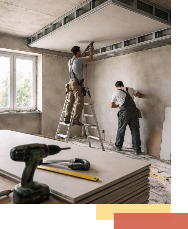 Двухуровневый потолок из гипсокартона в Краснокаменске