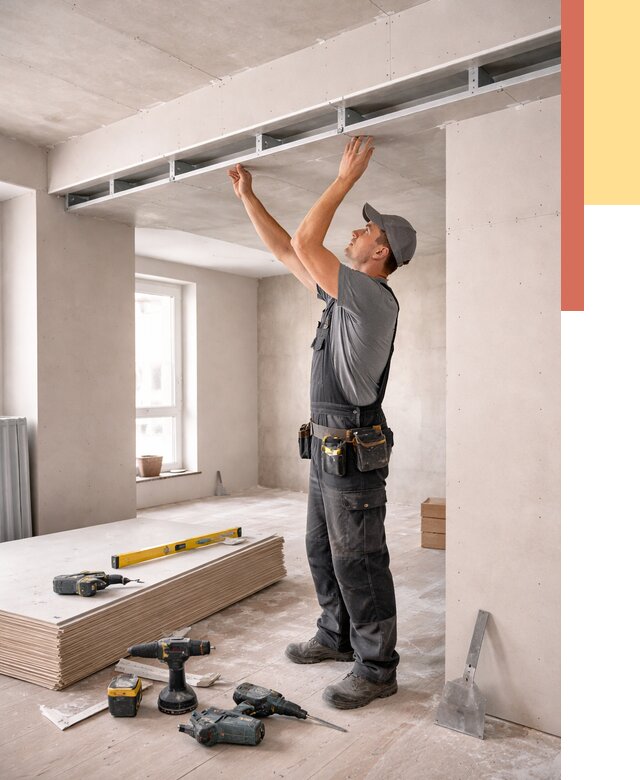 Потолок из гипсокартона с нишей в Краснокаменске от 1278 руб. под ключ | ОТДЕЛОЧНИК-Ксн