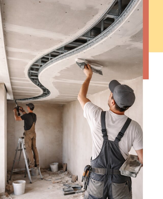 Криволинейный потолок из гипсокартона в Краснокаменске от 2146 руб./м2 | ОТДЕЛОЧНИК-Ксн