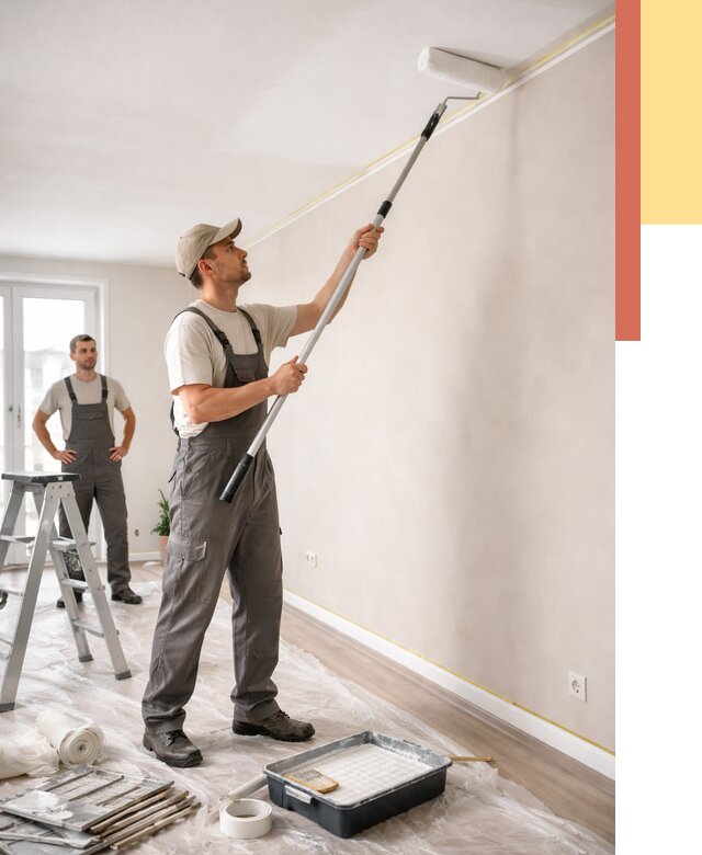 Покраска потолка из гипсокартона в Краснокаменске от 4599 руб./м2 — услуги под ключ | ОТДЕЛОЧНИК-Ксн