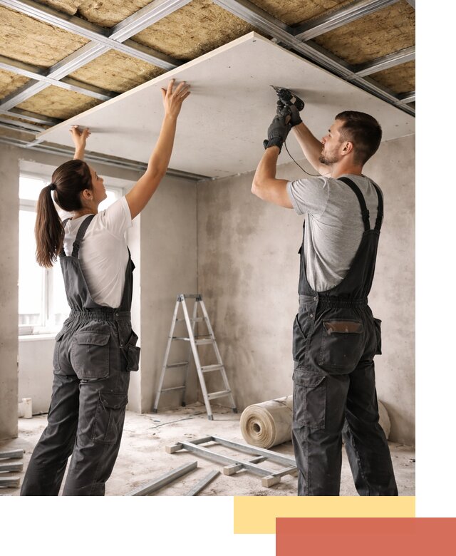 Звукоизоляция потолка из ГКЛ в Краснокаменске профессионально и надежно