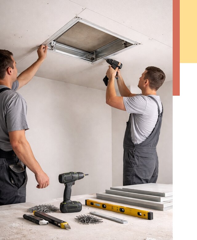 Установка люка в потолок ГКЛ в Краснокаменске от 2555 руб. под ключ | ОТДЕЛОЧНИК-Ксн