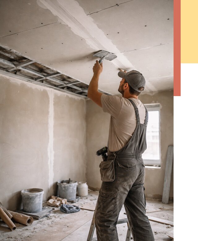 Ремонт потолка из гипсокартона в Краснокаменске от 664 руб./м² — быстро и недорого | ОТДЕЛОЧНИК-Ксн