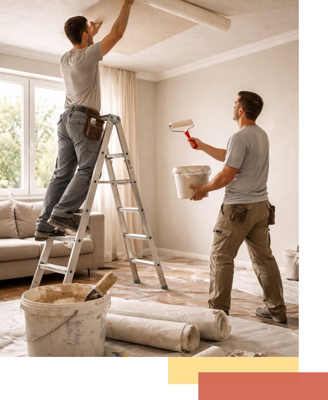 Поклейка обоев на потолок в Краснокаменске — качественно и быстро