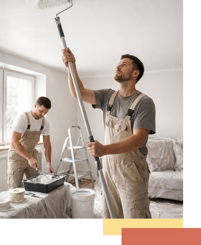 Покраска потолка водоэмульсионной краской в Краснокаменске