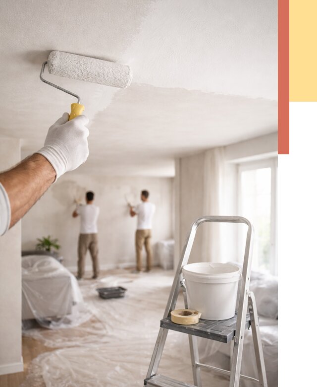 Покраска потолка акриловой краской в Краснокаменске от 2555 руб. | ОТДЕЛОЧНИК-Ксн