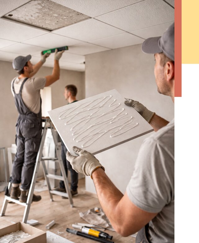 Монтаж потолочной плитки в Краснокаменске от 4599 руб. — быстро и недорого | ОТДЕЛОЧНИК-Ксн