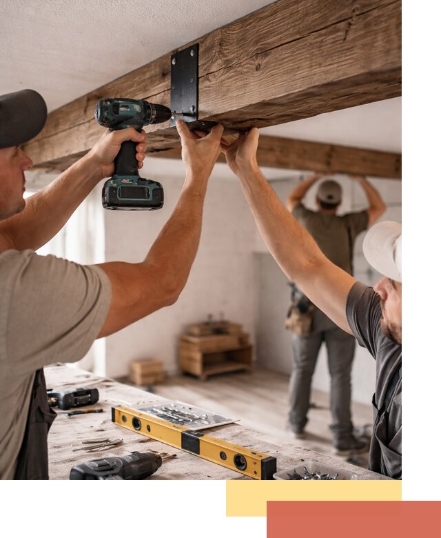 Монтаж декоративных потолочных балок в Краснокаменске