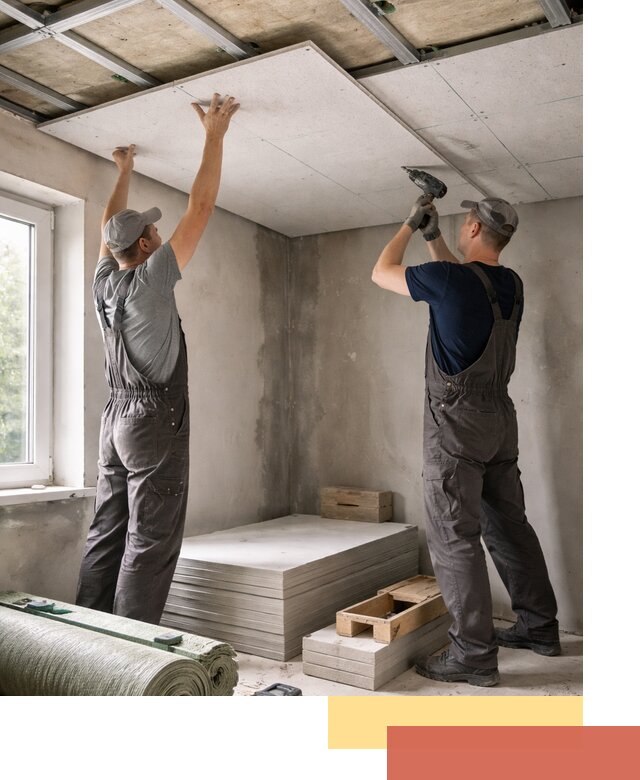 Шумоизоляция потолка панелями ЗИПС в Краснокаменске